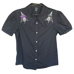 Mickey and Minnie Mouse Halloween Shirt Spooky Collar Disney Halloween Top